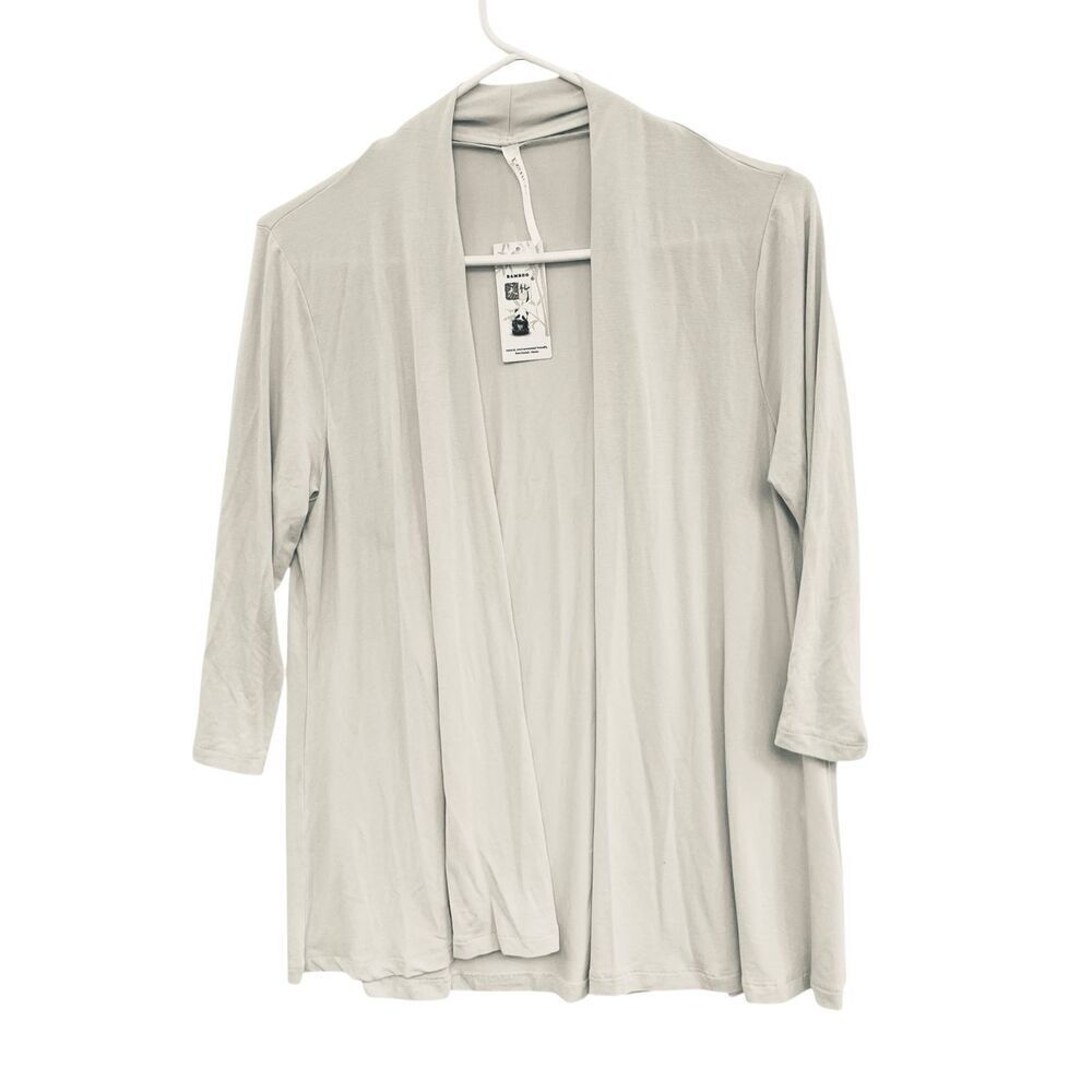 Renee C Bamboo Open Front Lightweight Cardigan Drape Jacket Natural Fiber Size M